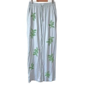 ZARA HIGH-WAIST LEAF EMBROIDERY TROUSERS PANT